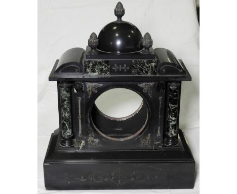 VICTORIAN BLACK MARBLE/SLATE MANTEL CLOCK CASE 