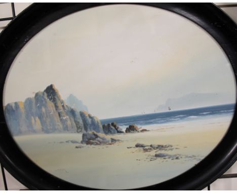 G TrevorA beach sceneWatercolourTogether with a companion by the same hand, oval and a collection of decorative pictures and 