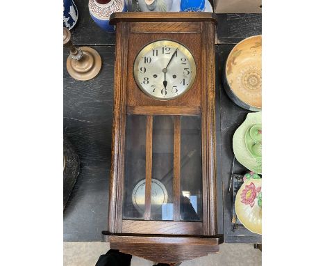 1930s wall clock in oak case