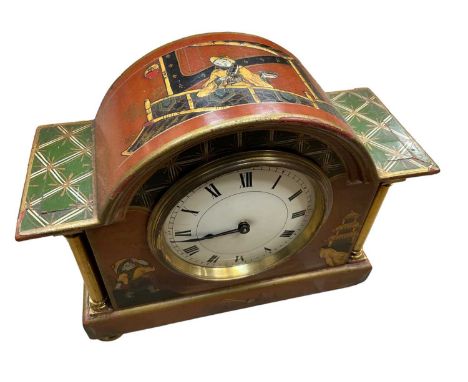 Chinoiserie lacquered clock