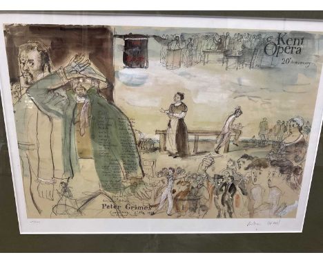 After John Ward - signed limited edition print - Peter Grimes and two further works on an operatic theme