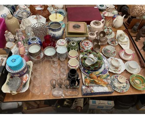 Collection of mixed ceramics and glassware to include a Poole Pottery coffee set.Ginger jar has a chip on the rim. One of the