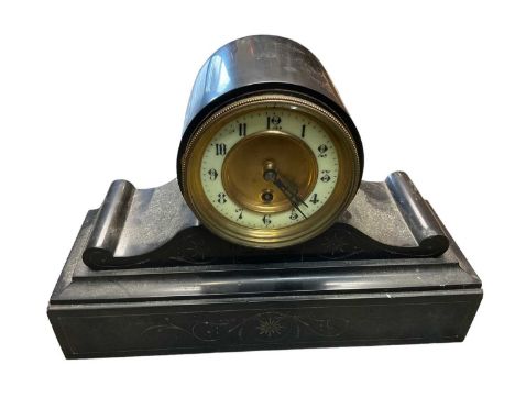 Black slate mantel clock