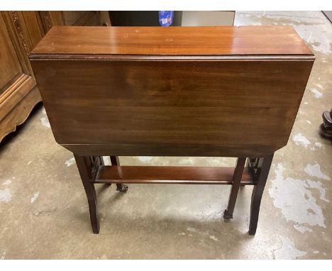 Edwardian Sutherland table, cabriole leg stool, pair of Victorian cabriole leg chairs and a wine table