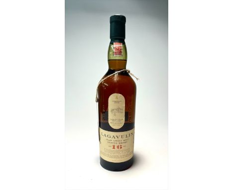 A bottle of Lagavulin Islay Single Malt Scotch Whisky (Lagavulin Distillery est. 1816), aged 16 years, 70cl.