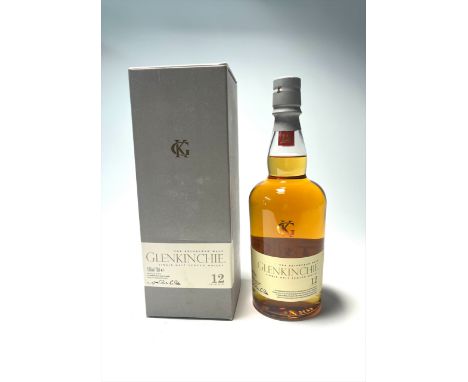 A bottle of The Edinburgh Malt Glenkinchie Single Malt Scotch Whisky, aged 12 years, distilled at the Glenkinchie Distillery 