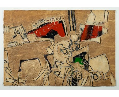 *Roy Walker [British, 1936-2001]Playing with Animals, 1993bearing artist's label to reverse, with address at Porthmeor Studio
