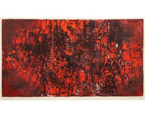 *Sally McLaren [b. 1936]Conflict, 1964signed, inscribed and limited edition numbered 6/20 print in colours32 x 56cm