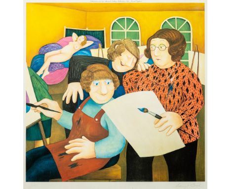 * Beryl Cook [1926-2008]The Art Class,colour print, signed in pencil and ELF blindstamp in marginimage size 42 x 42cm.