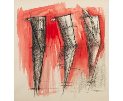 *Peter Thursby [British, 1930-2011]Drawing for Sculpture - Three Figures, 1962signed and dated lower right, and with further 