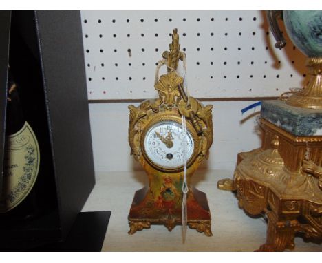 An Ansonia mantle clock, with ormulu mounts