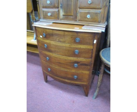 XIX Century Mahogany Commode Chest, with lift up lid, bow front, four faux drawers, on bracket feet, 69.5cn high, 60.5cm wide