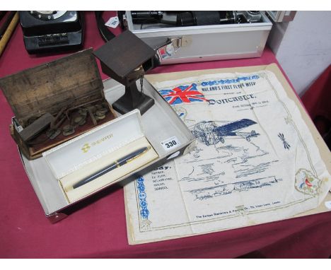 '1909 England's First Flying Week, at Doncaster', Paper Handkerchief, by Eclipse Stationary, approximately 34cm square, Sheaf