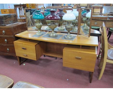 G-Plan E. Gomme Teak Dressing Table, having two banks of two drawers under bow fronted top, 152.5cm wide.