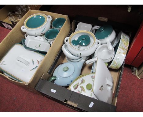 Denby Greenwheat Stoneware Table Pottery, of approximately fifty six pieces, Buchan teapot, two other Denby pieces.