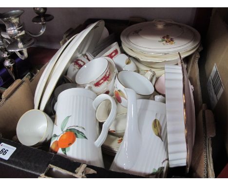 Royal Worcester "Evesham" Part Tea Service, tureens, etc; meat plates:- One Box