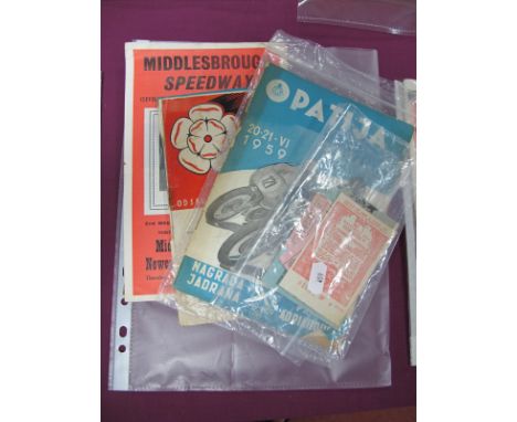 Motor Sports, 1959 Opatija Motorcycling Grand Prix Adriatique programme, twelve various tickets, 1961 Cock O' The North at Sc