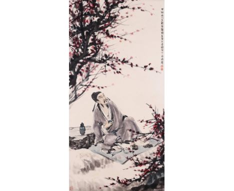 A Chinese Scroll Painting By Fu Baoshi 136 x 67cm