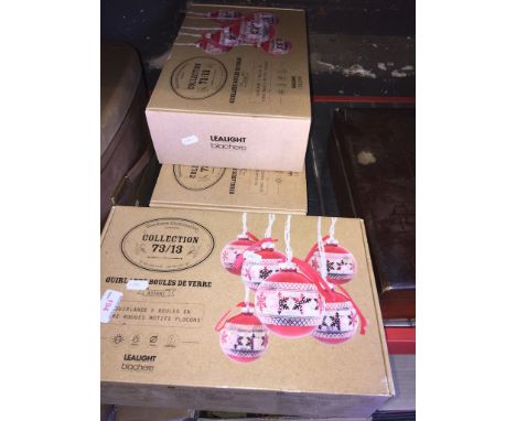 3 BOXES OF LIGHT UP CHRISTMAS BAUBLES