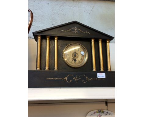 BLACK SLATE MANTEL CLOCK