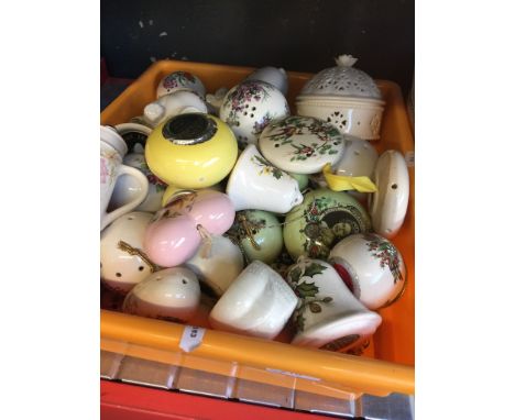 A BOX OF CERAMIC POMANDERS