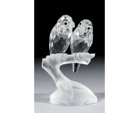 A Swarovski First Collectors Annual Edition 1987 Model - "Togetherness" - The Lovebirds, 4ins high, with certificate and orig