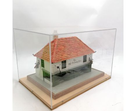 Hand made scale model of Charles Dickens 'Old Curiosity Shop' by Bruce Coombes in a Perspex case 48cm x 35cm x 32cm high 