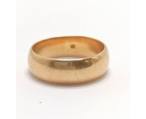 18ct marked rose gold band ring - size K½/L &amp; 5g total weight 