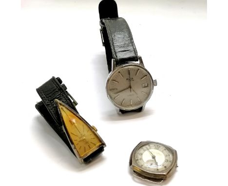 Orfina vintage rocket shaped watch (glass distorted!) but running t/w Avia automatic &amp; silver cased Bravingtons renown ju