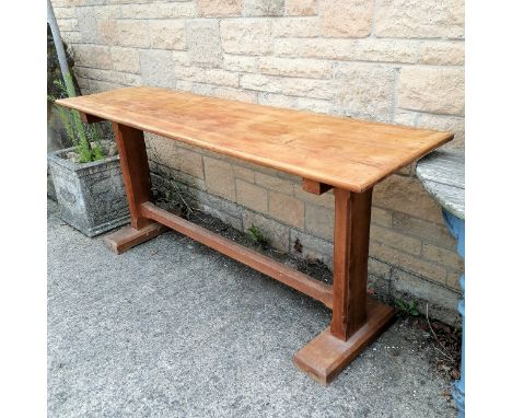 Antique pine refectory style console table, 168 cm wide, 76 cm high, 51 cm deep, in good used condition. 