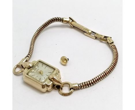 Rolex Tudor ladies manual wind Art Deco wristwatch in original Tudor Rolex marked gold plated case - winder detached 