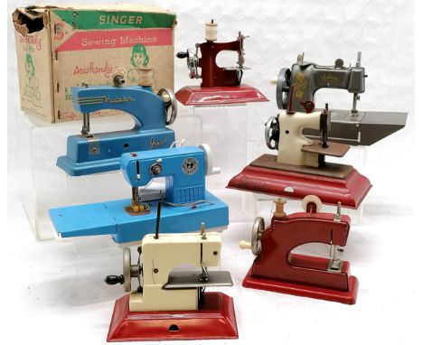 Collection of Vintage Child's sewing machines to include, Vulcan, boxed Singer Sew handy, Little Betty Senior &amp; Junior et