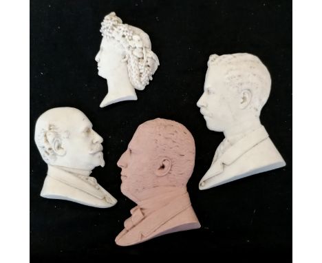 3 ceramic silhouette plaques T/W a pottery silhouette plaque 10cm high 