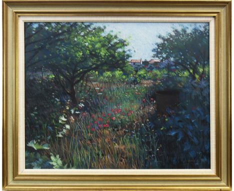 * JOHN MACKIE (SCOTTISH b 1953 - ), TUSCANY ORCHARD pastel on paper, signed 52cm x 65cm Framed and under glass. Note: John Ma