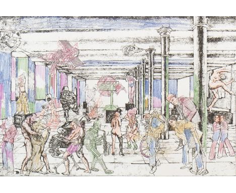 *SIR EDUARDO PAOLOZZI KBE RA HRSA (SCOTTISH 1924 - 2005), LES CHANTS DE MALDOROR, DUCASSE etching, with extensive hand colour