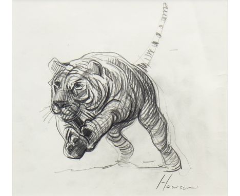 * PETER HOWSON OBE (SCOTTISH b 1958), PREY - 9 pencil on paper, signed 21cm x 23cm Mounted, framed and under glass