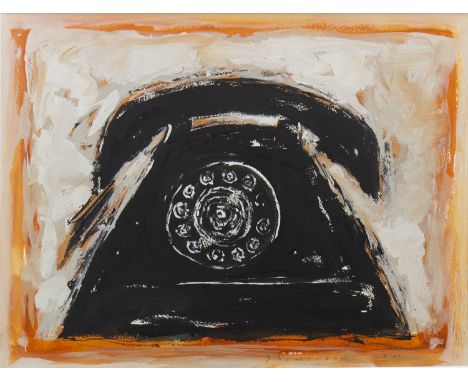 * NEIL SHAWCROSS MBE RHA RUA (b 1940 - ), TELEPHONE mixed media on paper, signed and dated 2013 42cm x 54cm Mounted, framed a