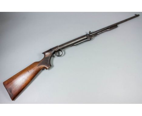 An early .177 calibre underlever air rifle by BSA, Serial No. L733, plain steel barrel fitted with adjustable sights, wood st