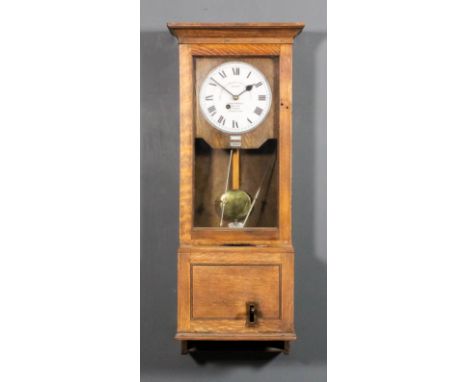 An early 20th Century oak cased clocking-in-machine - "The Gledhill-Brook" by The Gledhill-Brook Time Recorders Ltd, Huddersf