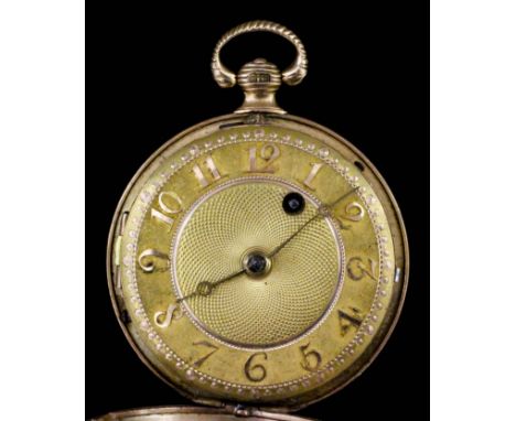 A George III gentlemen's 18ct gold cased open faced verge pocket watch, No. 1009, the gilt dial with Arabic numerals, contain