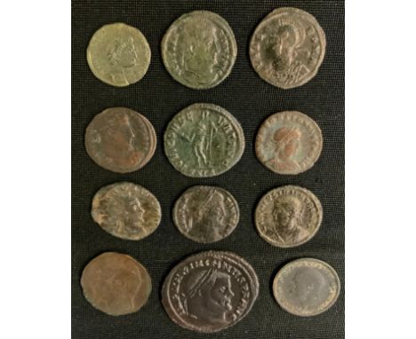 Antiquities - Roman reproduction coins and tokens, including Cantantius, Campgate, etc;  and metal detector finds, coin fragm