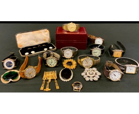 Gentleman's Watches - OmacTressa, Hana; Paul Jobin , Timex ; Rotary;  etc;  fashion brooches;  dress studs 