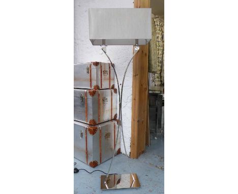 FLOOR LAMP, contemporary design, with shade, to match previous lot, 149cm H.