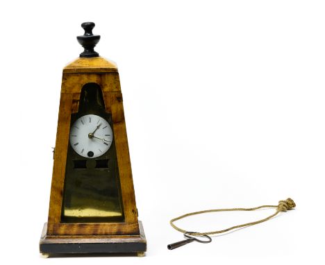 Table clock19TH CENTURY WORKOak, stained black wood, and gilt bronze. Enamelled dial with Roman numerals. H : 28,5 cm  Width 