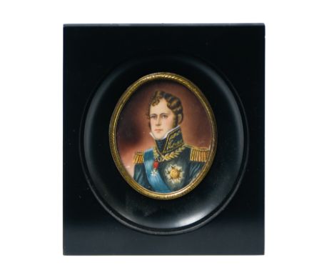 Portrait of an officer decorated with the legion of honourFRENCH WORKOval miniature, signed JamFramed. H : 8 cm  Width : 7 cm