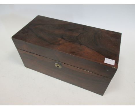 A 19th century rosewood tea caddy  