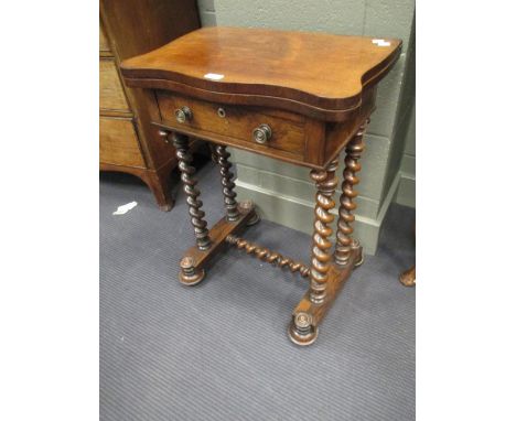 A mid Victorian rosewood games table with chess inlaid top, 73 x 54 x 36cm  