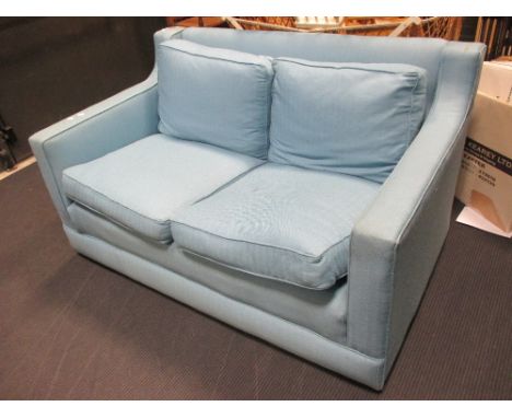 A Regency style two seater sofa upholstered in blue  