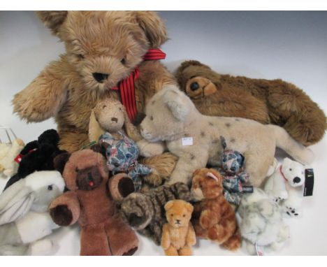 A modern Steiff teddy bear, a merry thought and other teddy bears  