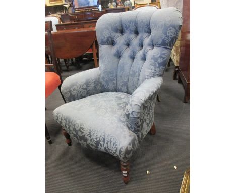 A Victorian button backed slipper chair  
